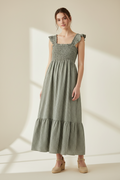 Vestido Vichy Kaki