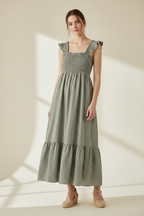 Vestido Vichy Kaki