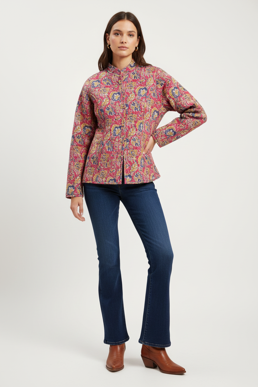 Chaqueta Reversible Mint & fucsia Talla M