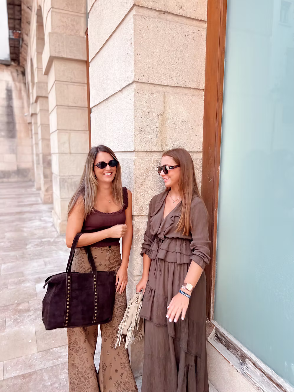 Bolso Shopper Tachas Marrón