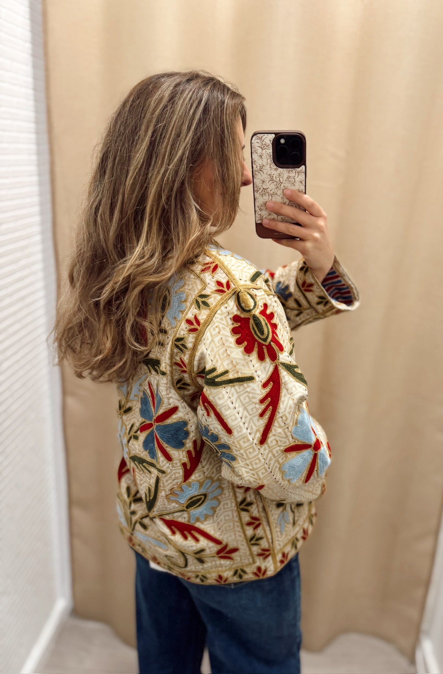 Kimono Bordado Beige