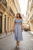 Vestido Topos Azul