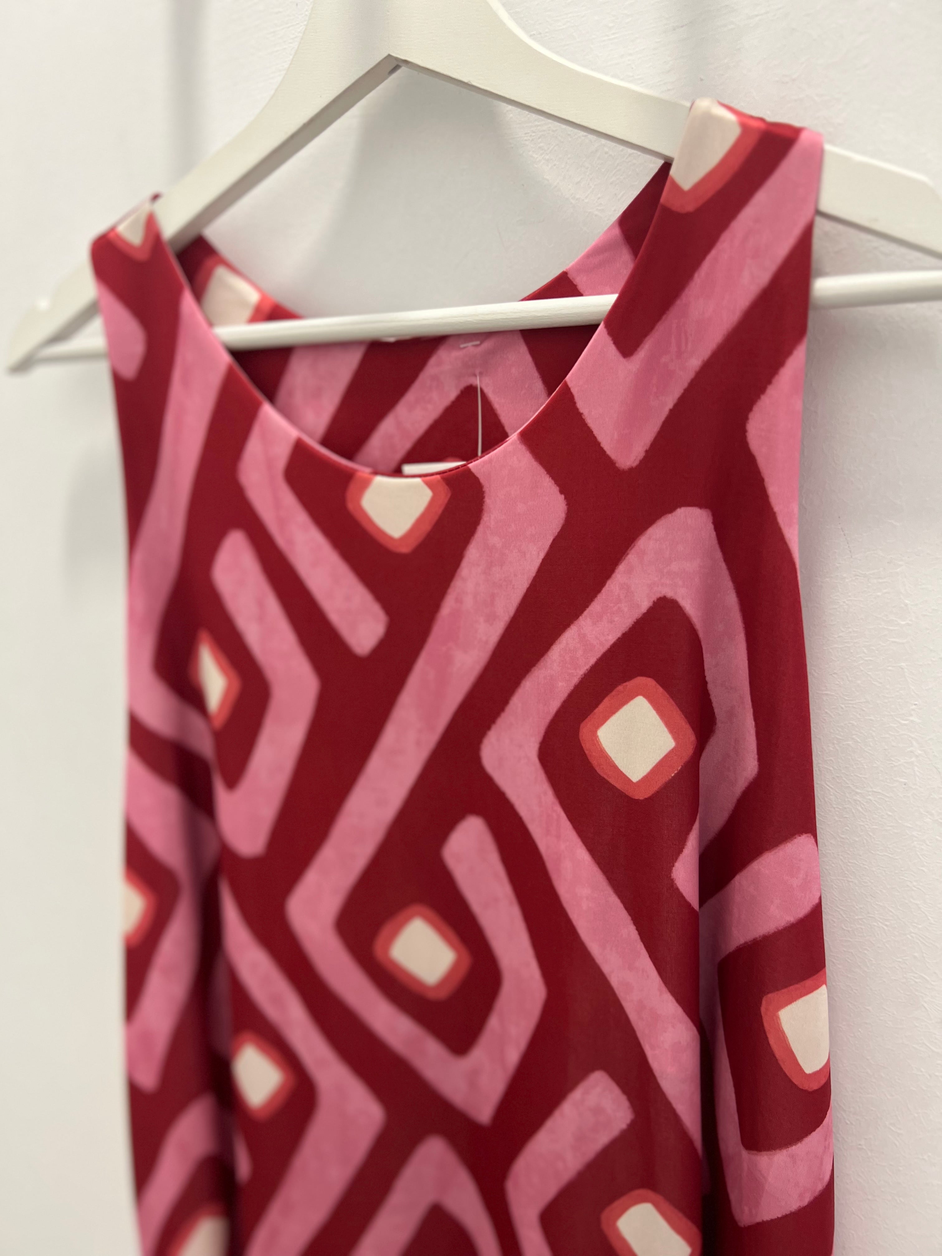 Vestido Punto Seda Fresa