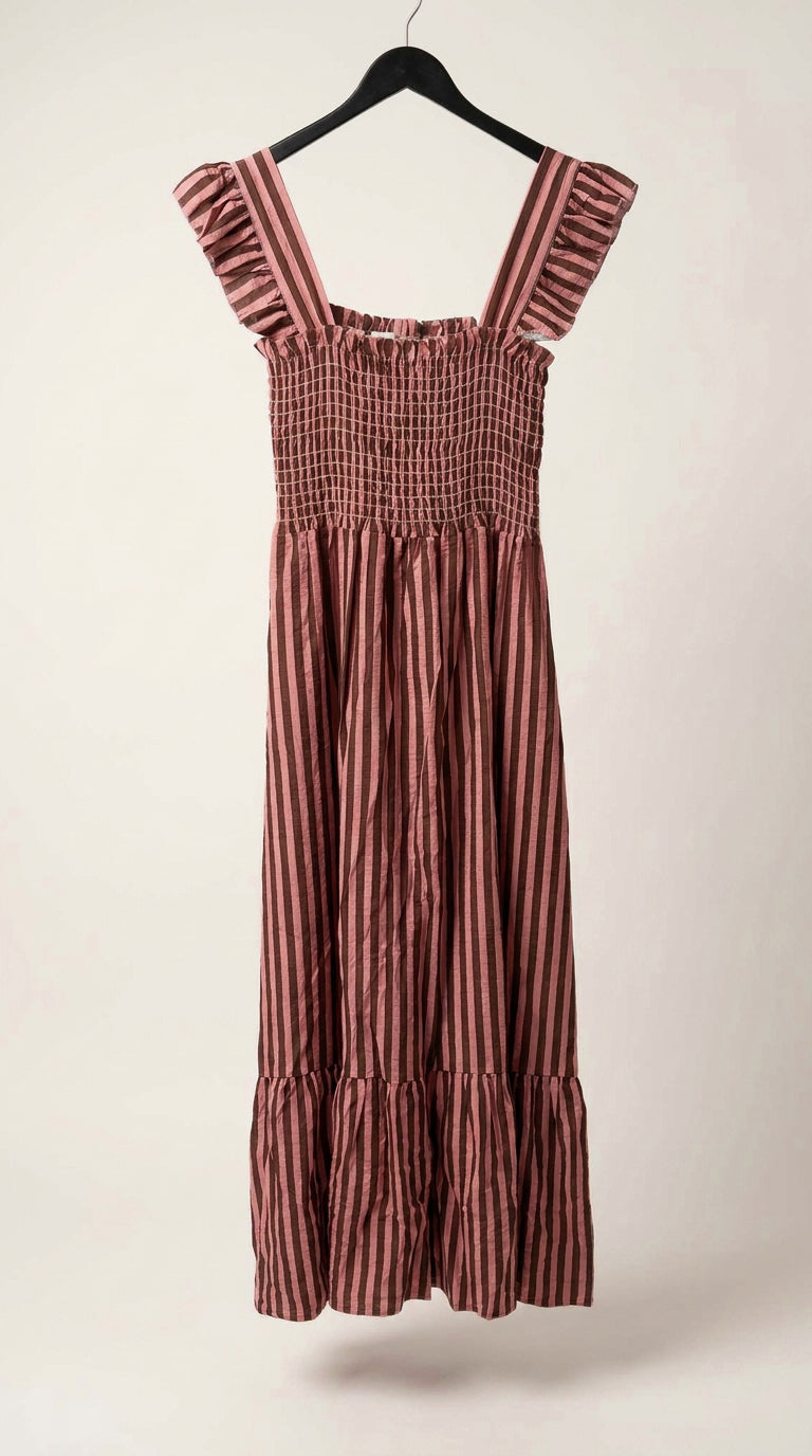Vestido Rayas Choco & Rosa