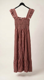 Vestido Rayas Choco & Rosa