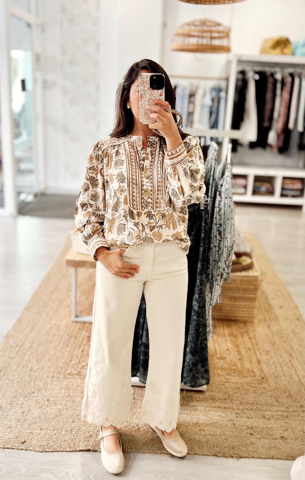 Blusa Flor Kaki