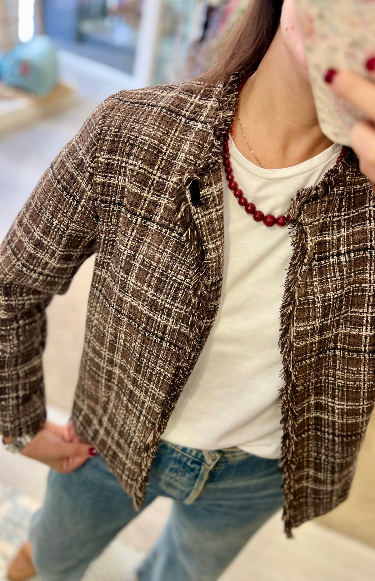 Chaqueta Tweed Marrón