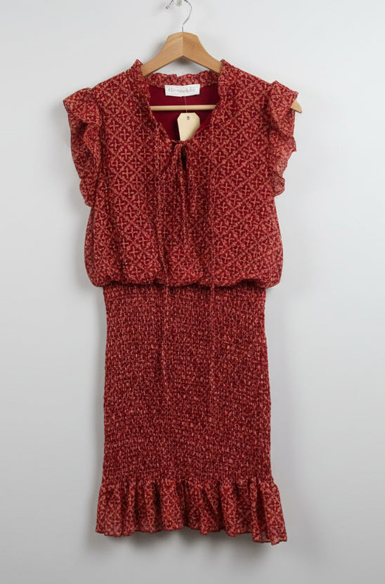 Vestido Print Gasa Coral