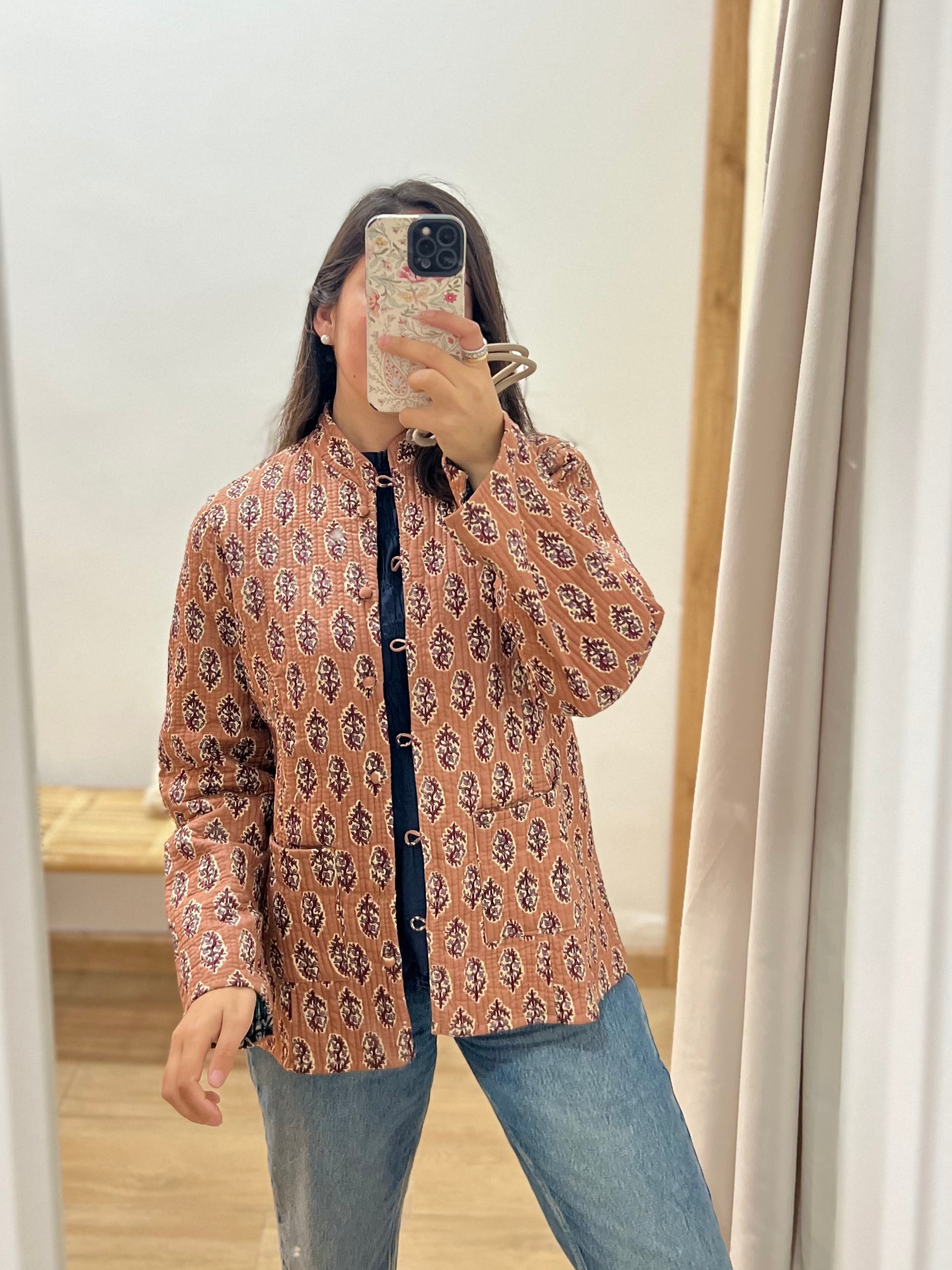 Chaqueta Reversible Marino & Nude Talla XL