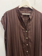 Vestido Camisero Bordado Chocolate