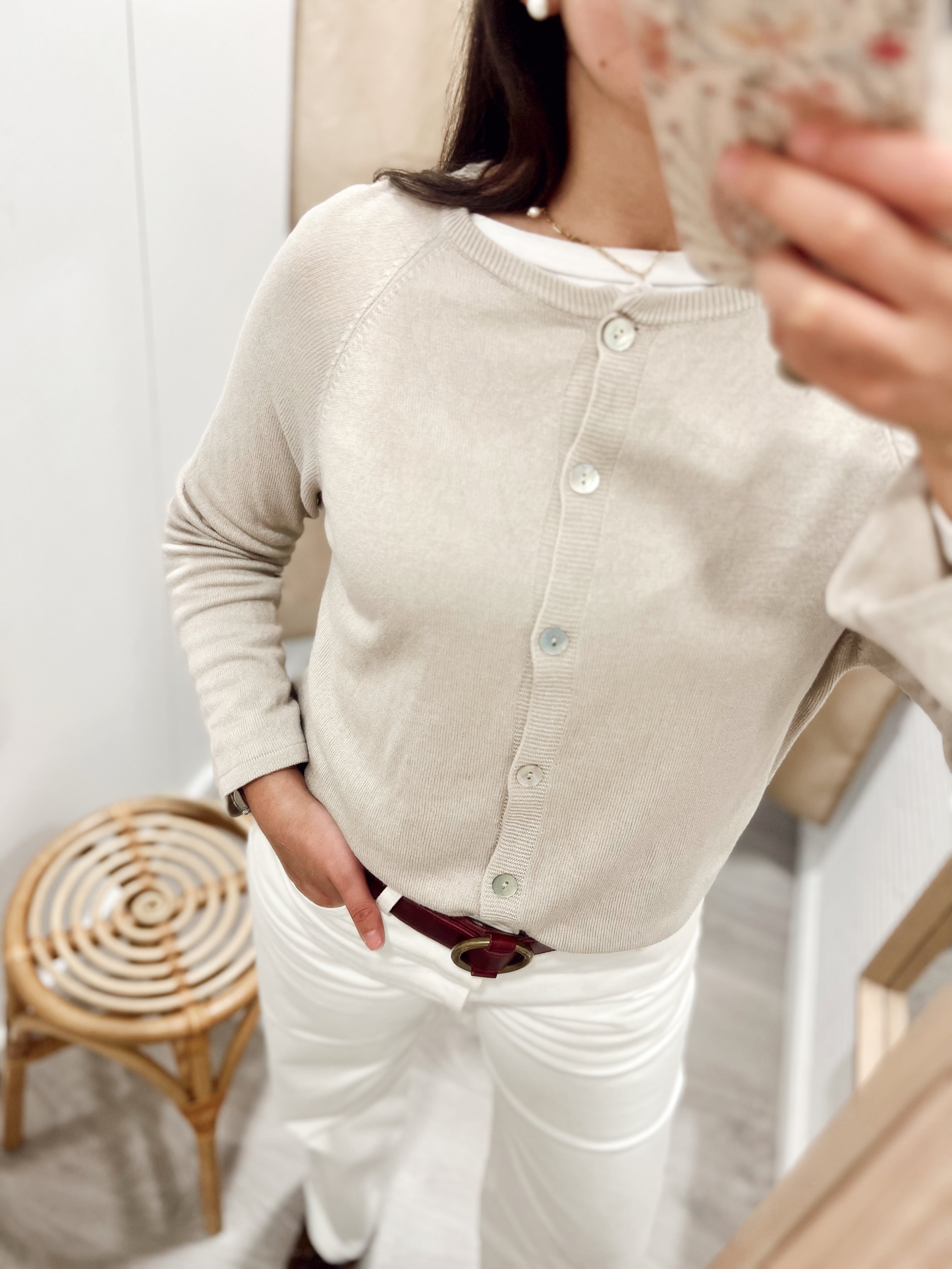 Cárdigan Punto Beige