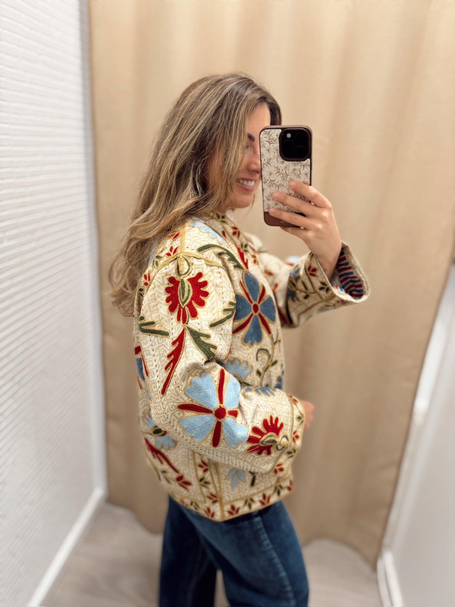 Kimono Bordado Beige