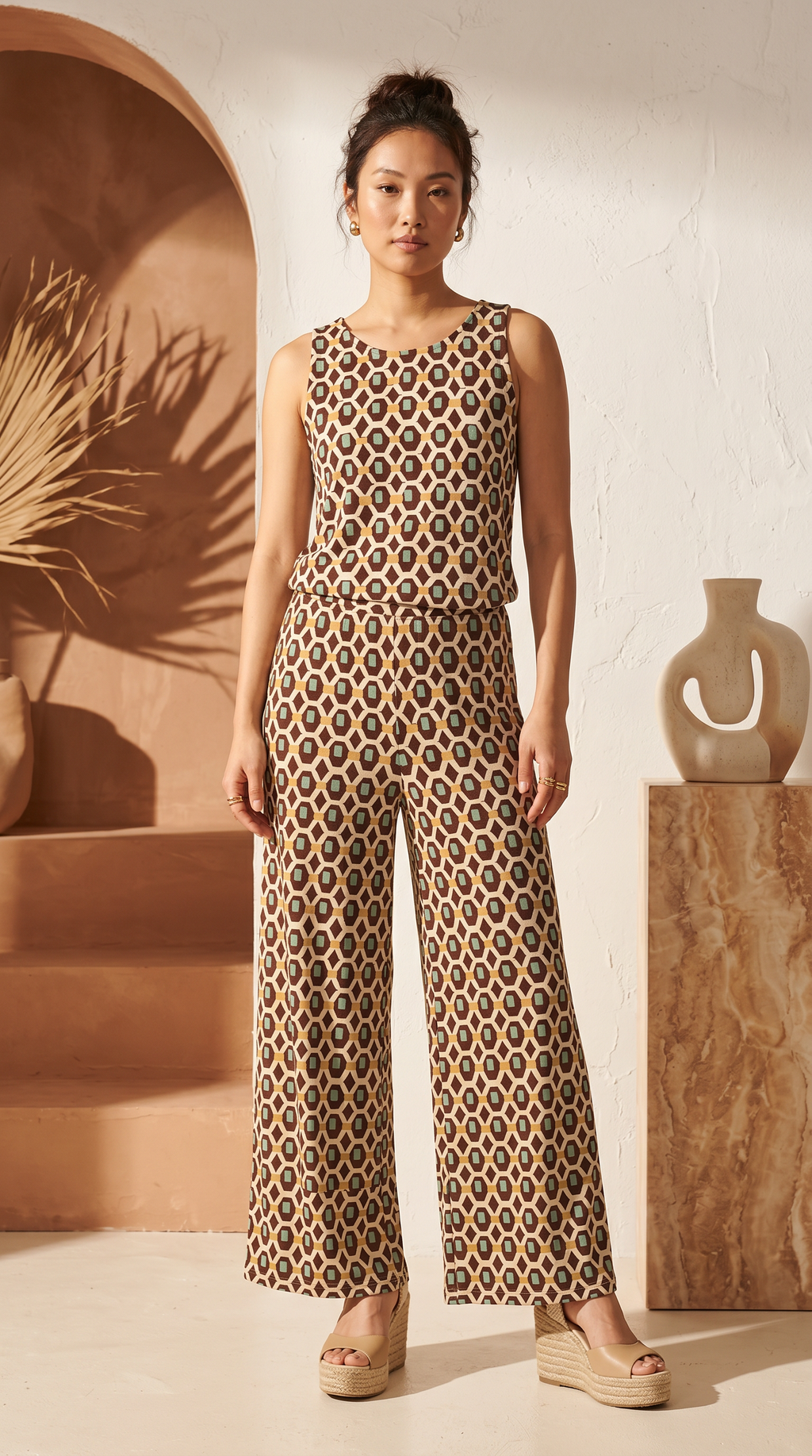 Pantalón Punto Seda Marrón