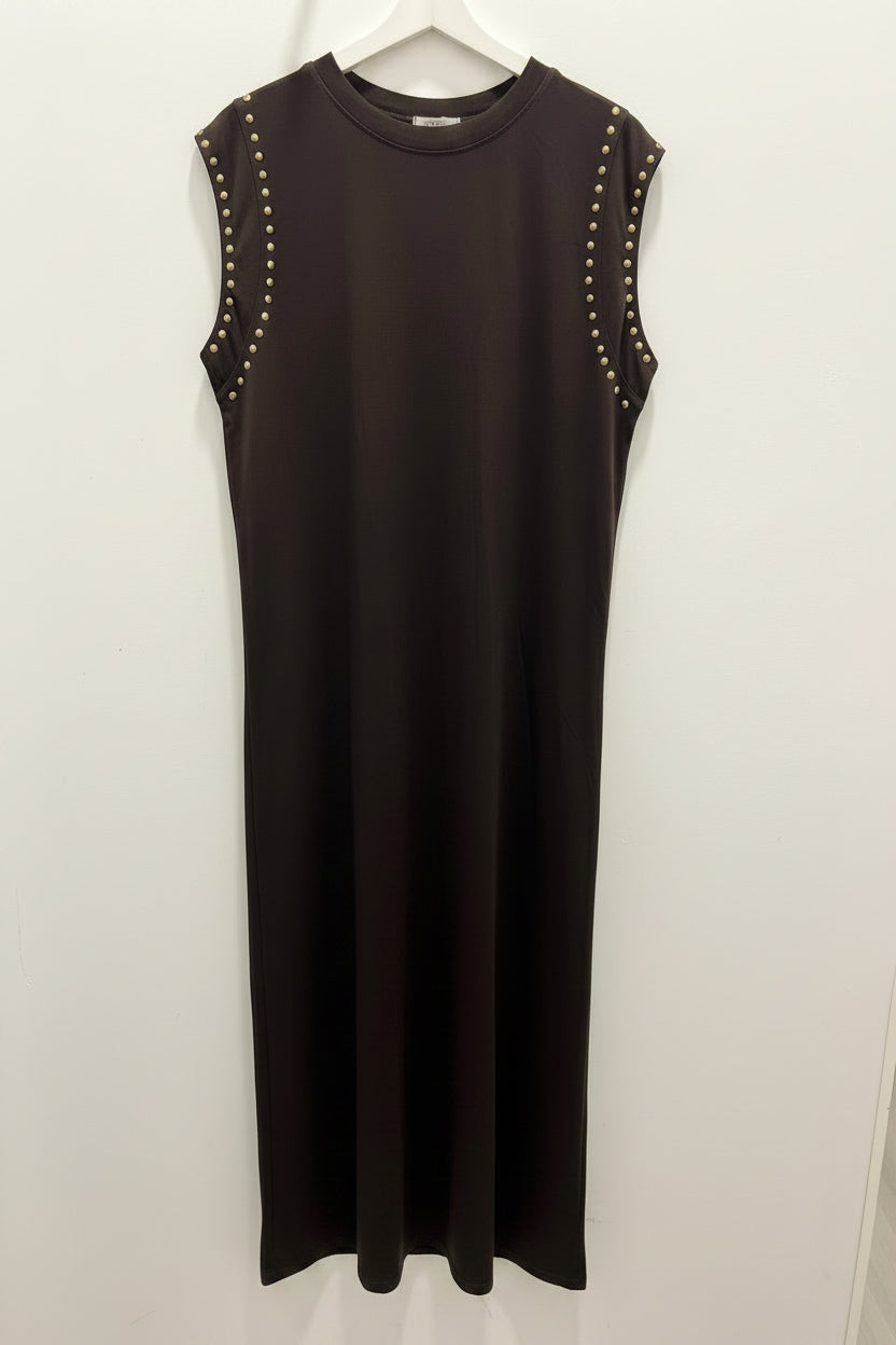 Vestido Tachas Brown