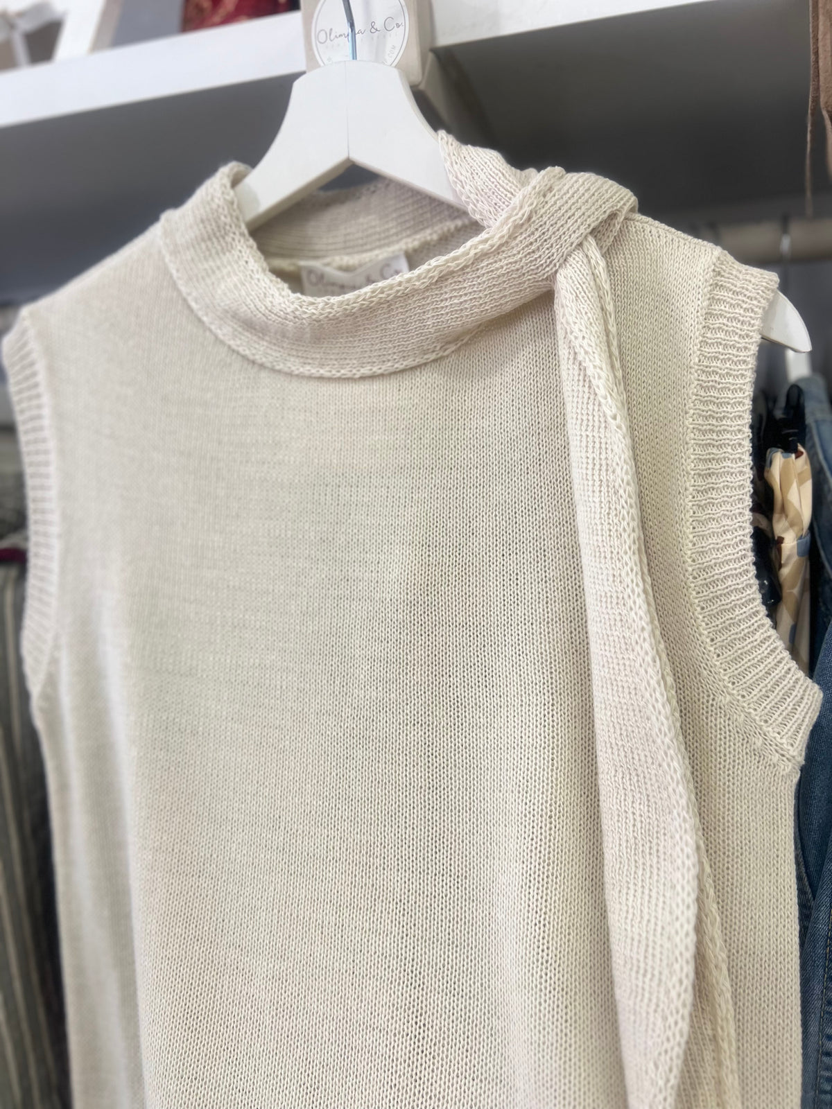 Chaleco Punto Lazada Beige