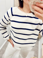 Jersey Spring Cream & Navy