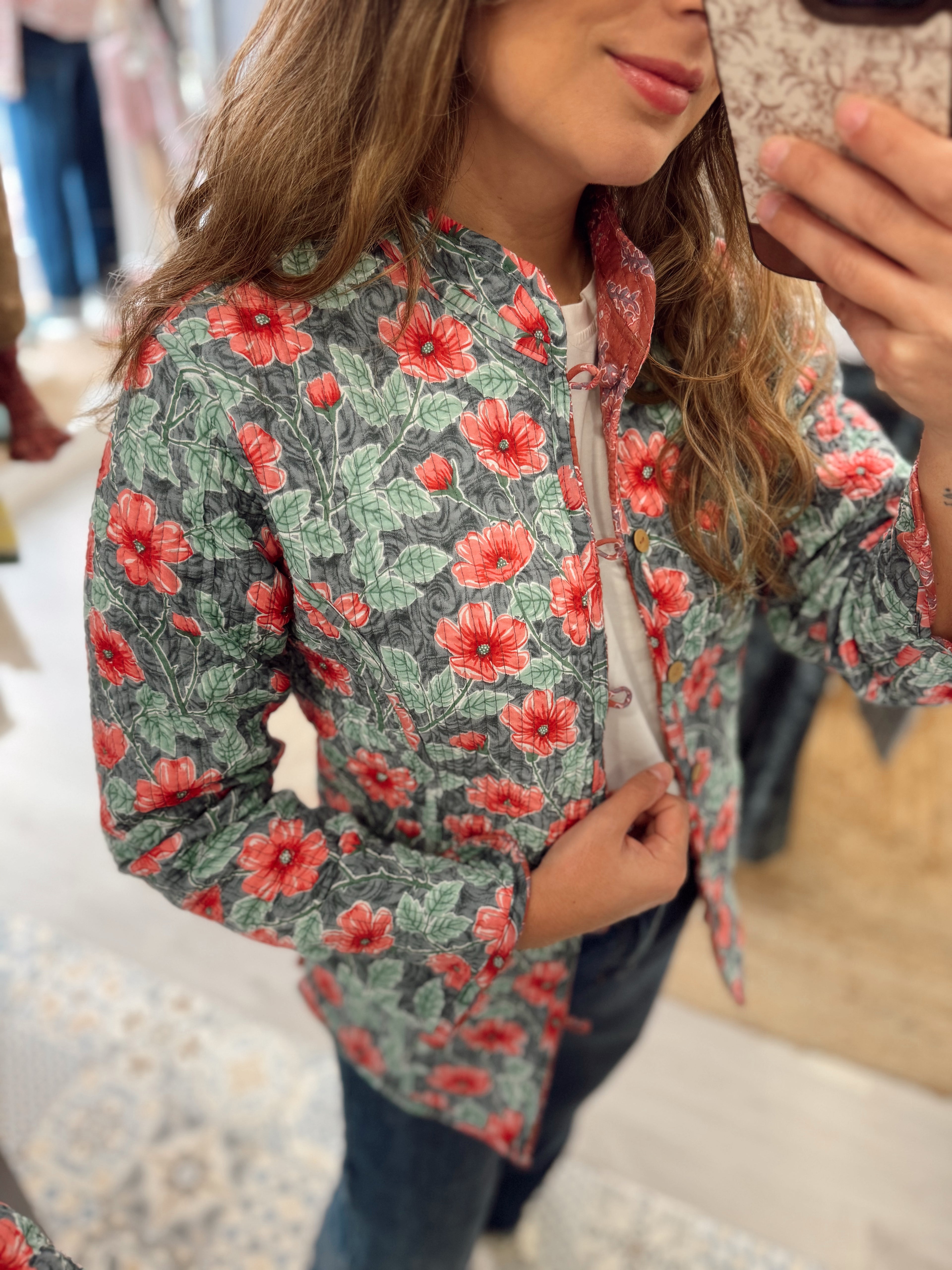 Chaqueta Reversible Mint & Nude Talla S