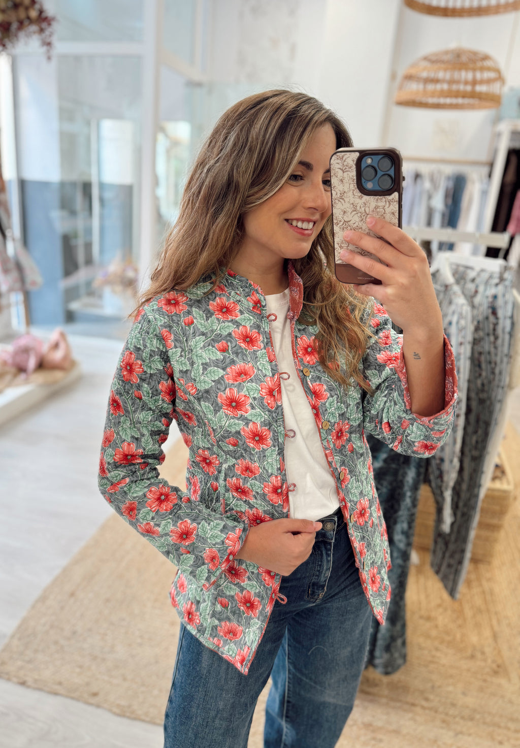 Chaqueta Reversible Mint & Nude Talla S