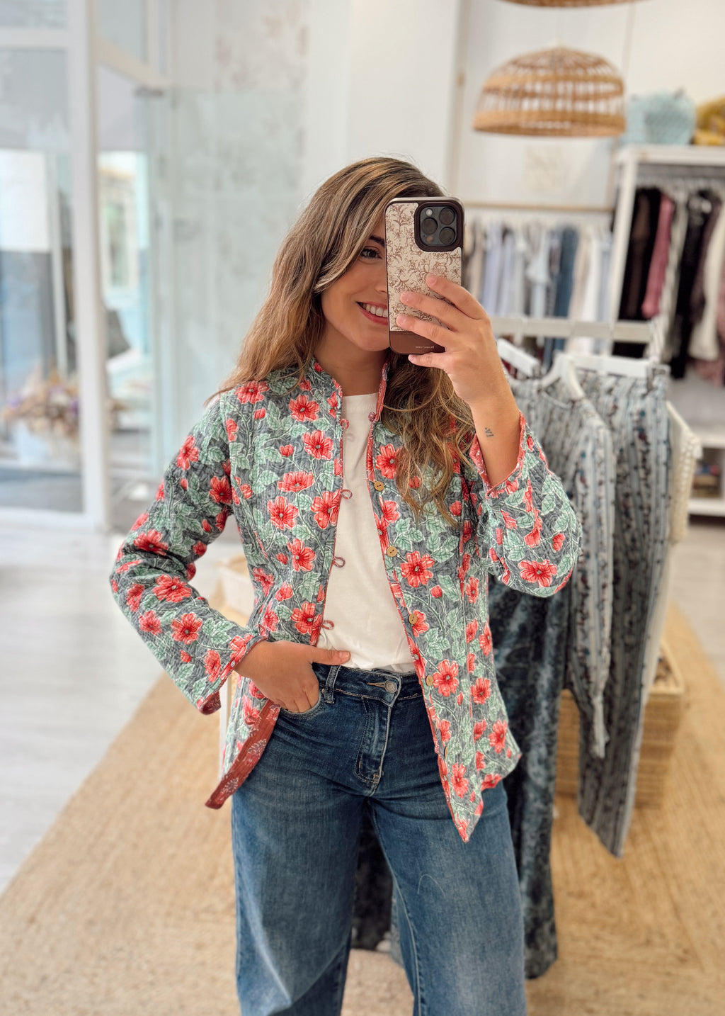 Chaqueta Reversible Mint & Nude Talla S