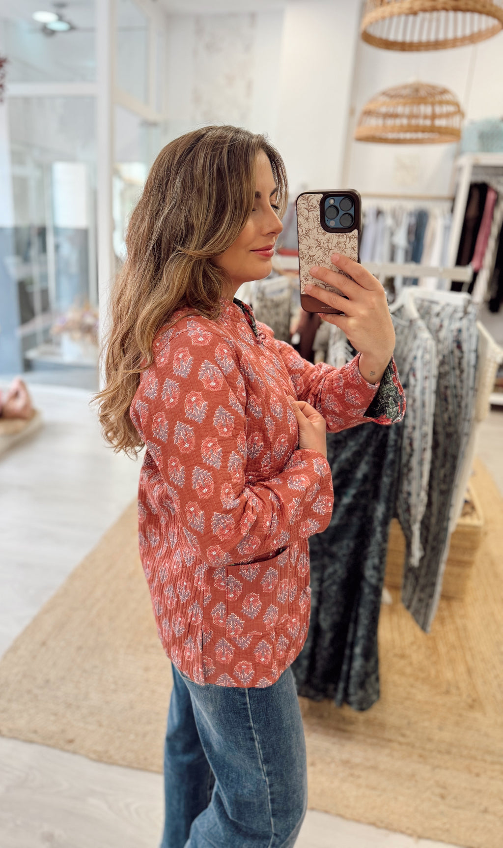 Chaqueta Reversible Mint & Nude Talla S