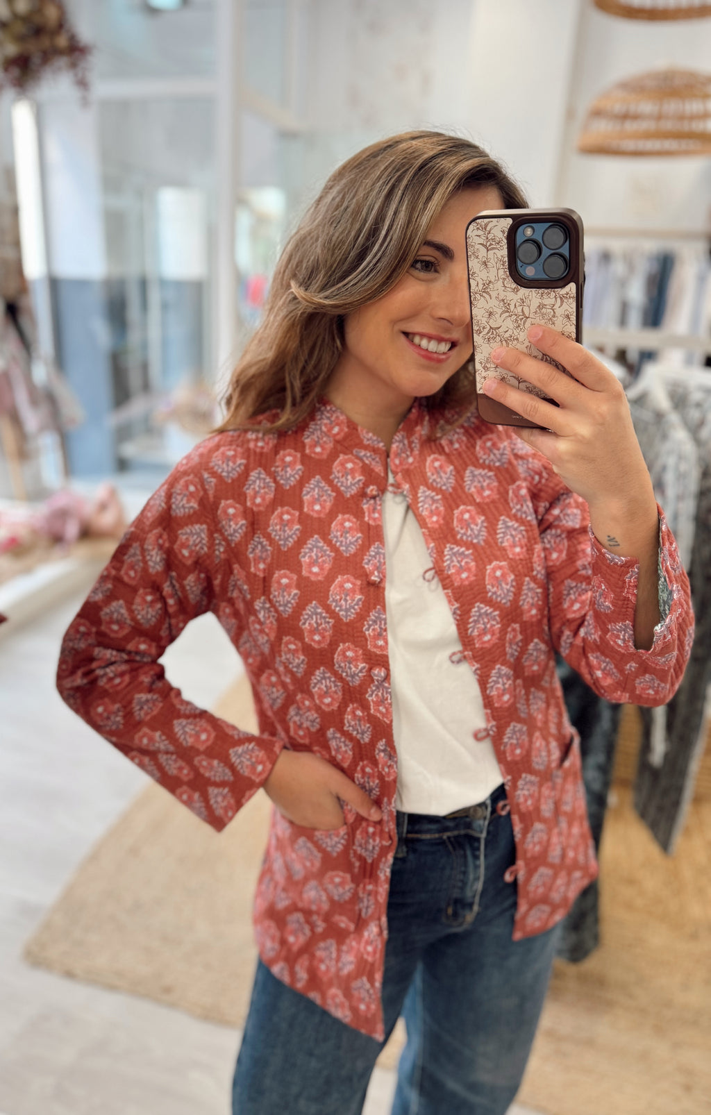 Chaqueta Reversible Mint & Nude Talla S