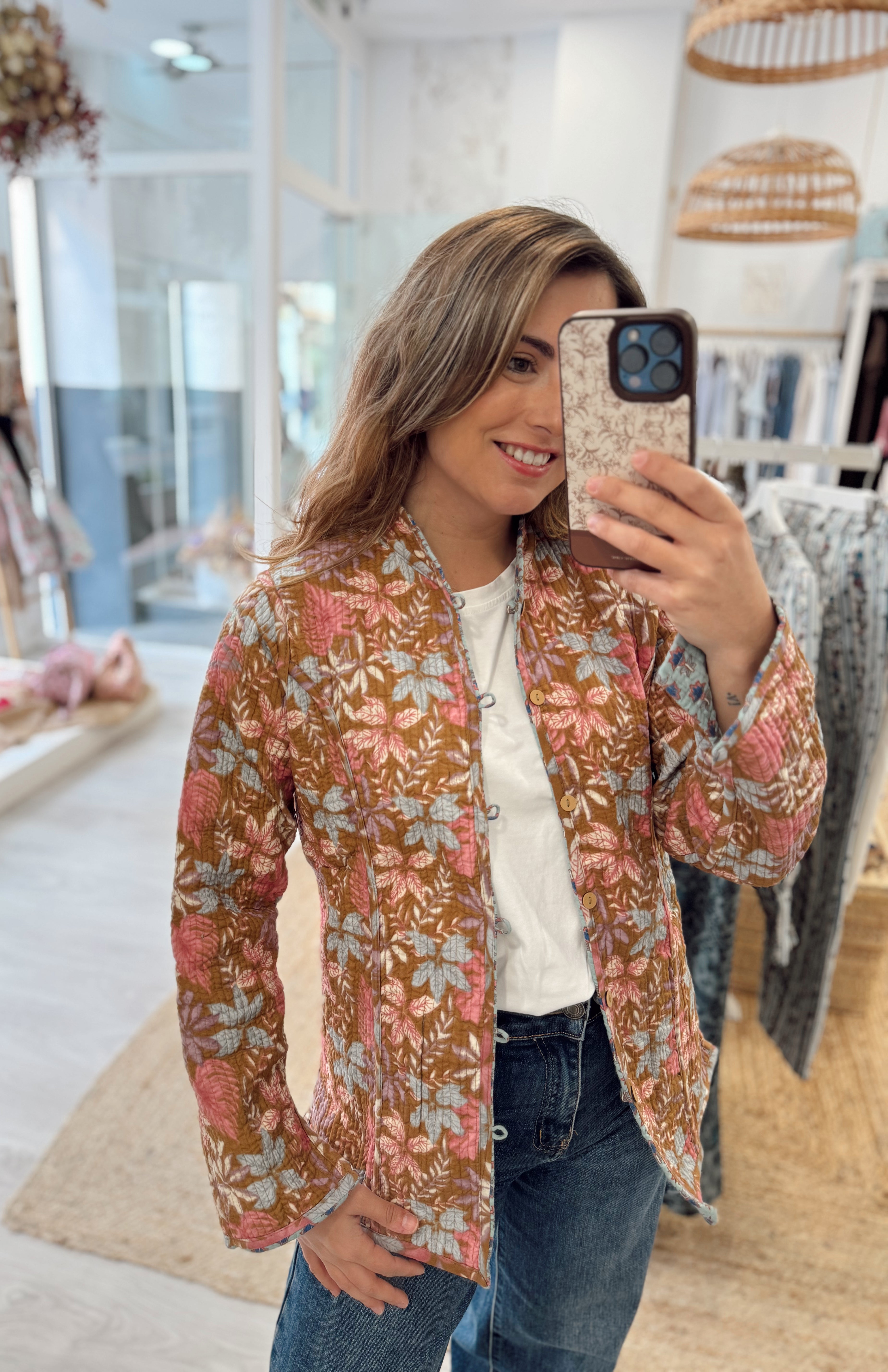 Chaqueta Reversible Mint & Camel Talla M