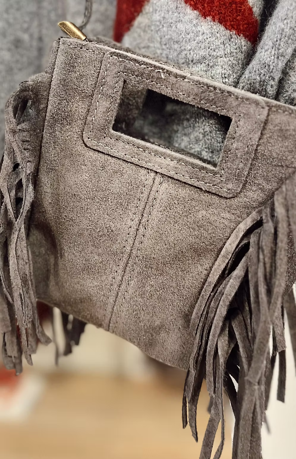 Bolso Flecos Mini Gris