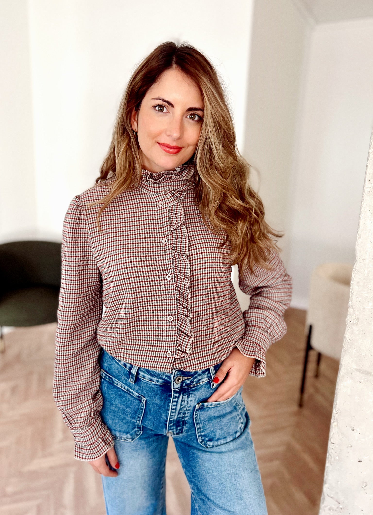 Blusa Martina Vichy Granate